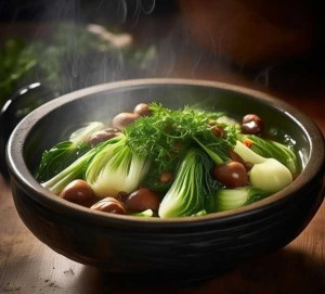 小白菜炖榛子蘑，家常营养炖菜新宠