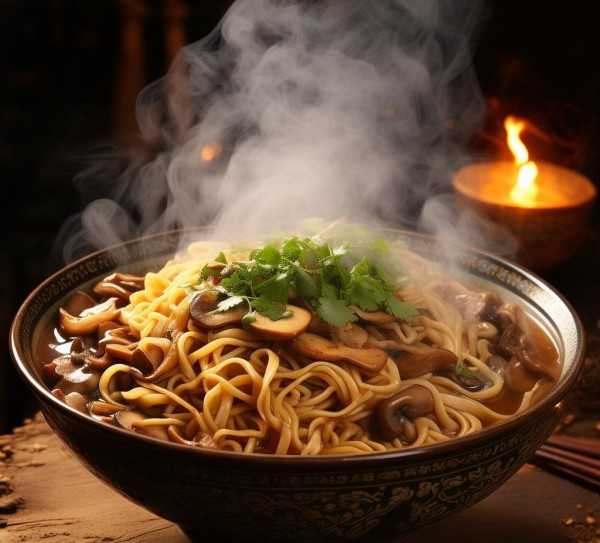 云南风味画卷，香菇米线的美味瞬间,香菇米线，一碗飘香的云南风味，尽收眼底的美味画卷——精美香菇米线图片赏析,口感,第1张